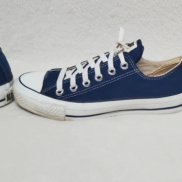 VINTAGE 80s Converse Chuck Taylor All-star Blue USA Made Low Top